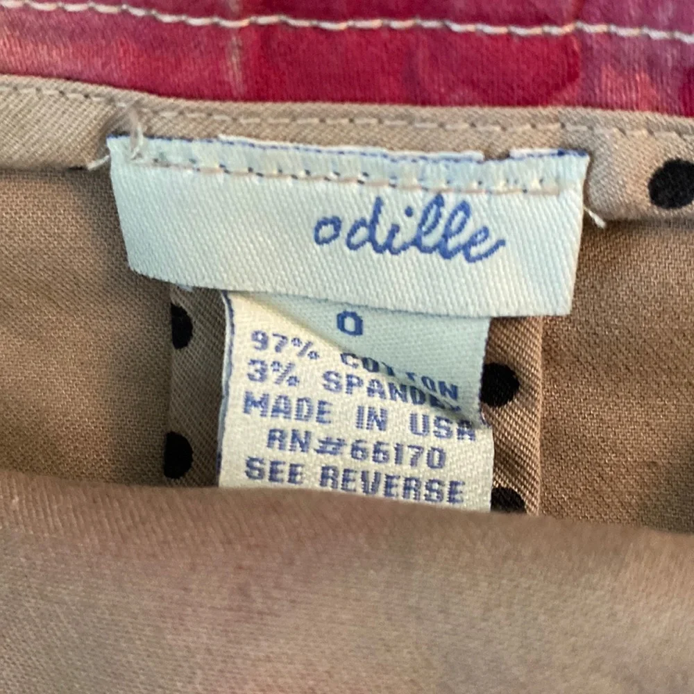 Anthropologie Odille Khaki Purple & Pink Floral Pencil Skirt - 0 - Picture 9 of 10